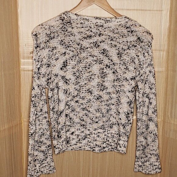 A New Day  Womens Black White Heathered Wide Cuff Sweater Medium - Picture 2 of 6